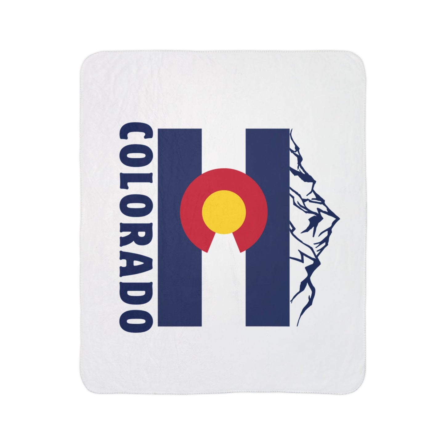 Colorado Flag Mountains Fleece Sherpa Blanket