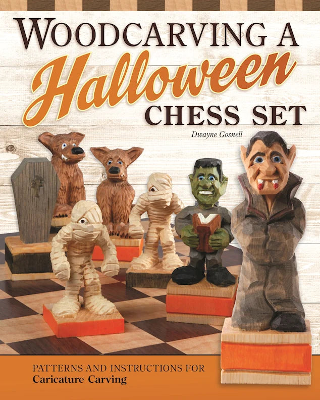 Woodcarving Halloween Chess Set