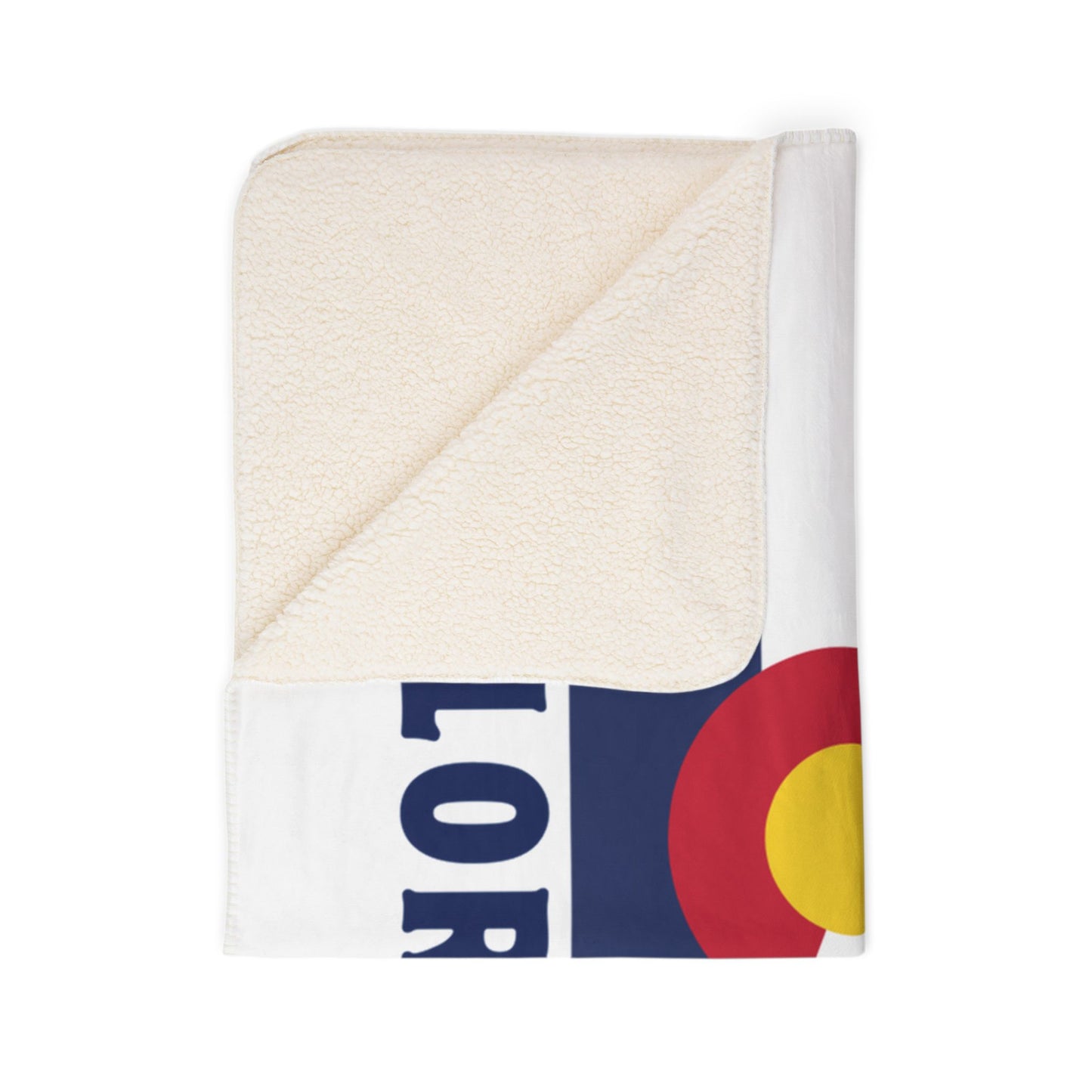 Colorado Flag Mountains Fleece Sherpa Blanket