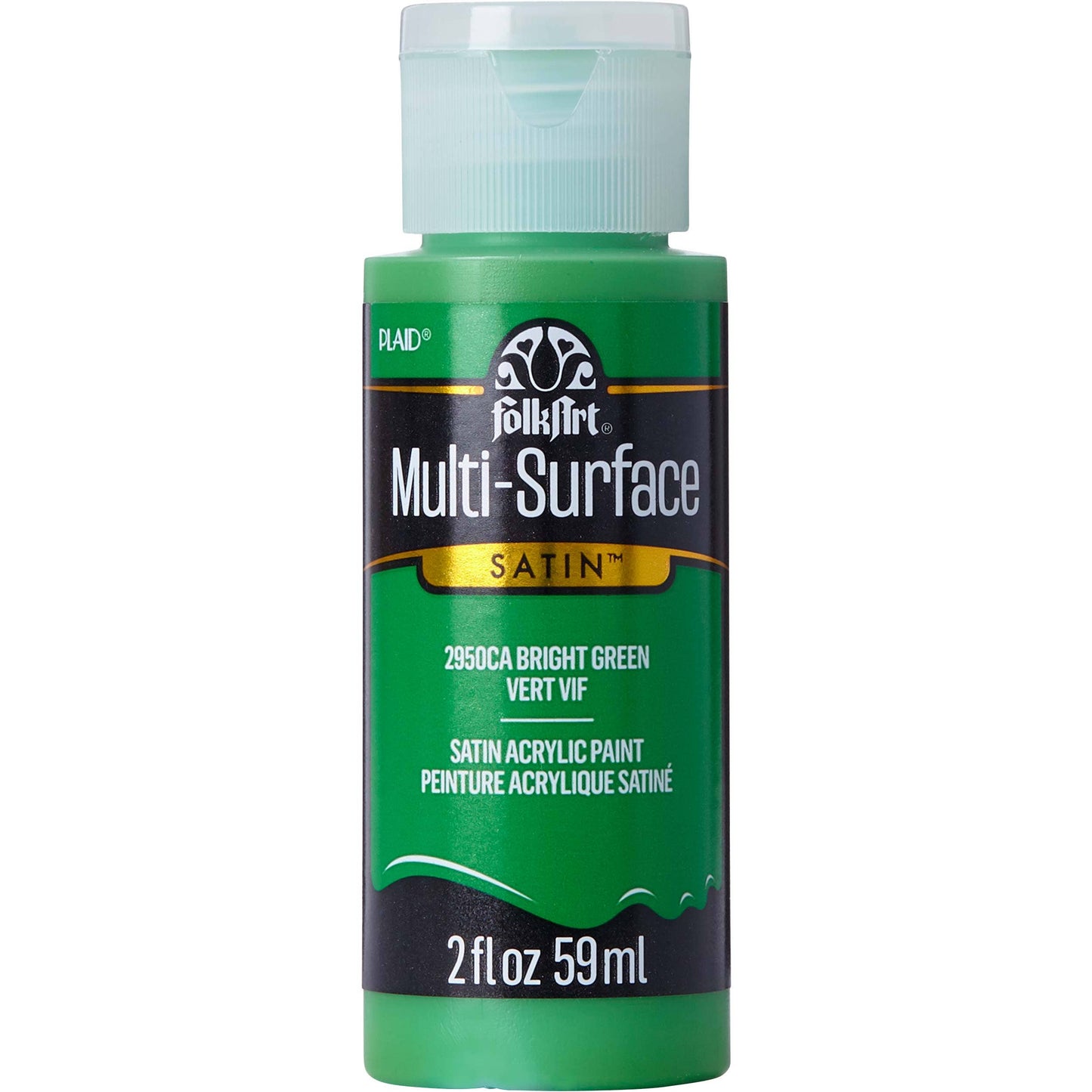 FolkArt Multi-Surface Satin Acrylic Paint - Bright Green 2oz