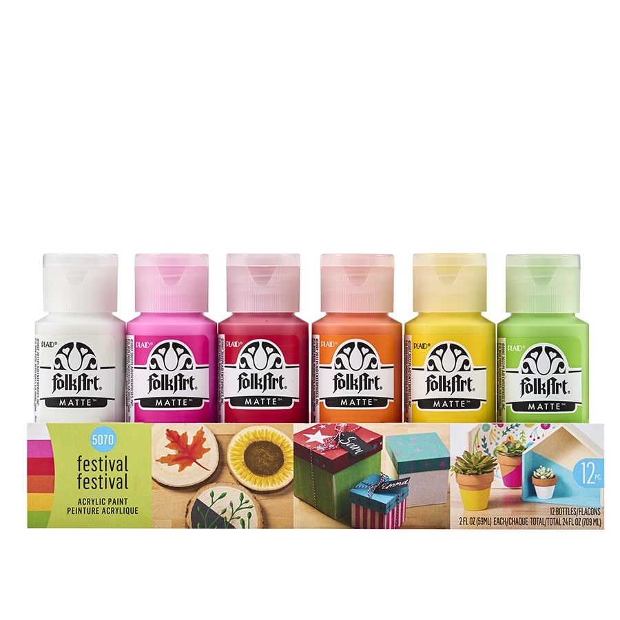 Folkart Matte Acrylic Paint Set Festival 12 Colors