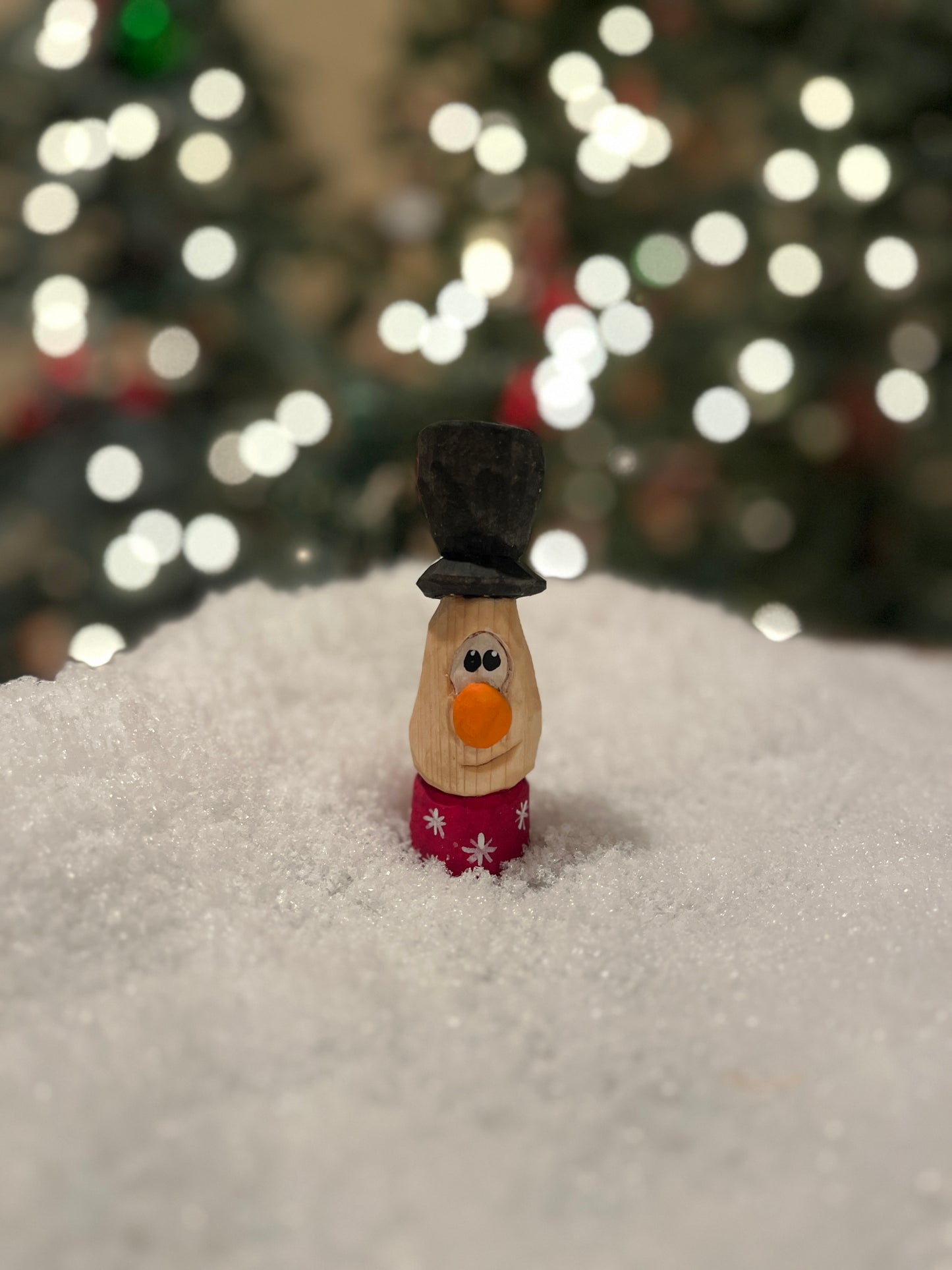 Crimson Snowflake Snowman