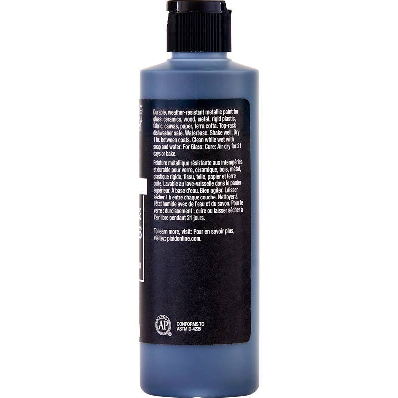 FolkArt Multi-Surface Metallic Paint - Charcoal Black 8oz